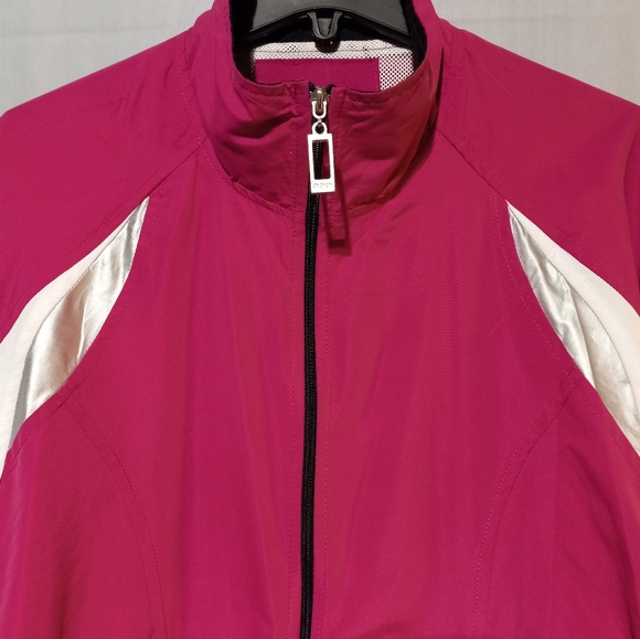 Three Hearts EUC Women's Pink, White, Black Zippered Reflective Jacket, XL - Picture 4 of 8